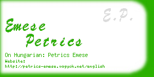 emese petrics business card